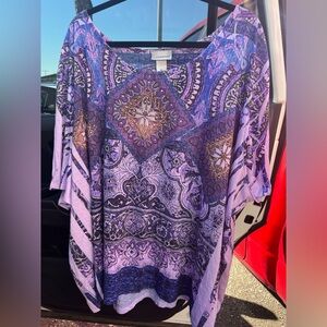 Catherine’s Purple Mandala flowy blouse NWOT